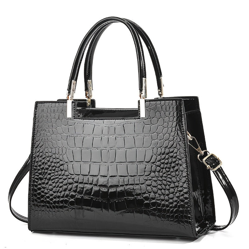 Melinda™ - Elegante Handtasche mit glänzendem Krokodilmuster