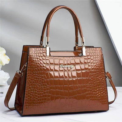 Melinda™ - Elegante Handtasche mit glänzendem Krokodilmuster