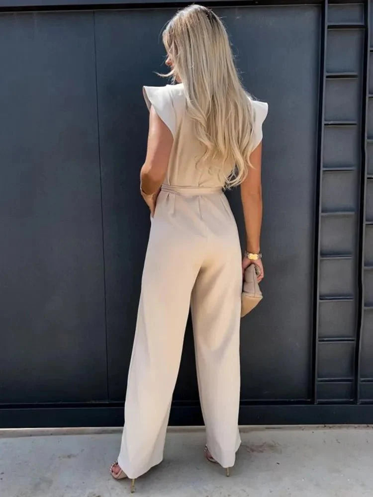 Nina™ -  Eleganter Jumpsuit mit stilvollen Gerüschten Ärmeln