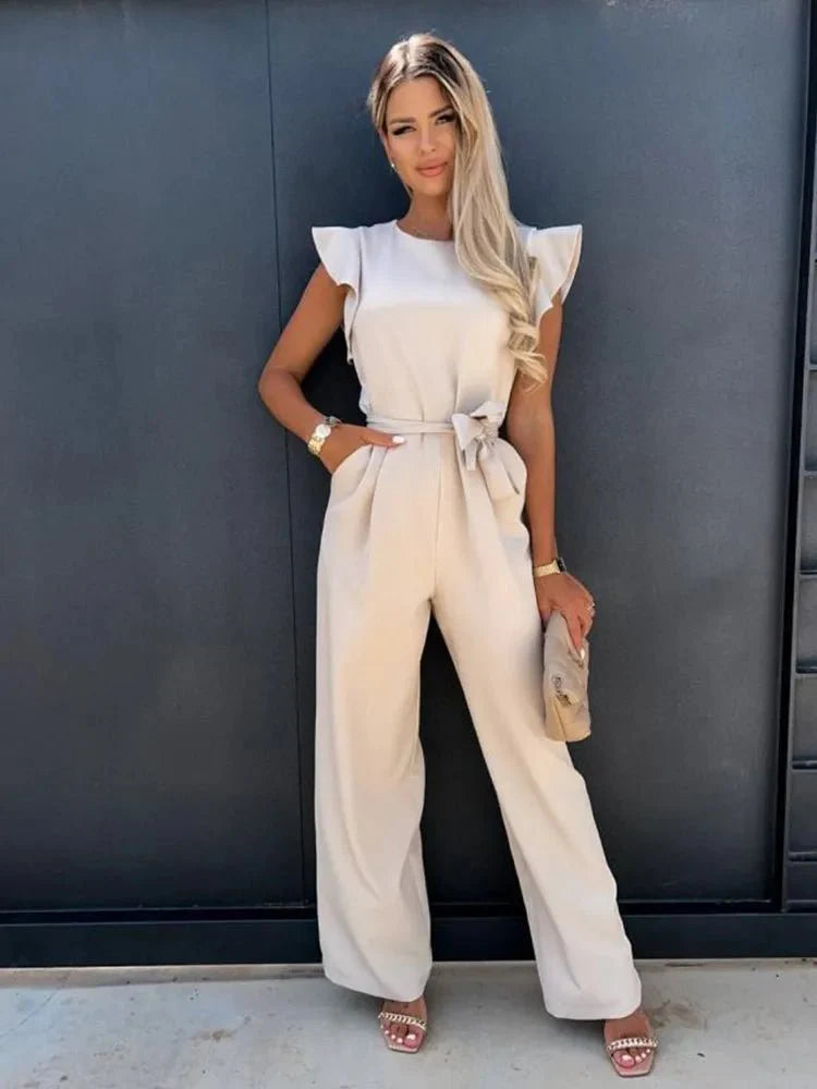 Nina™ -  Eleganter Jumpsuit mit stilvollen Gerüschten Ärmeln