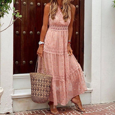 Noa™ - Boho-Stil Spitzen-Maxikleid für einen lässigen und eleganten Look