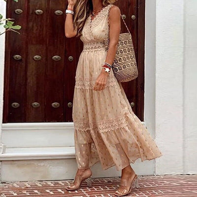Noa™ - Boho-Stil Spitzen-Maxikleid für einen lässigen und eleganten Look