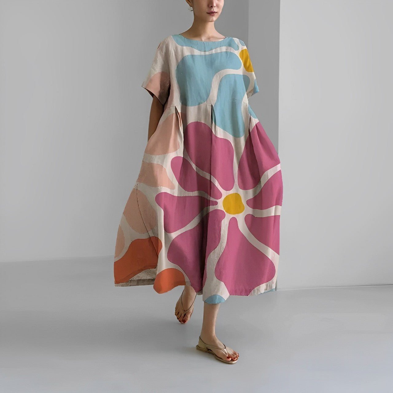Ronja™ - Loses Damen Kleid mit auffälligem Druck für stilvollen Komfort