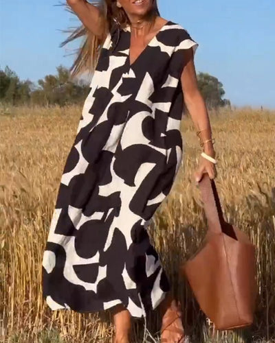 Zoey™ - Lose Bedrucktes Maxikleid – Stilvoller Komfort für Deinen Alltag