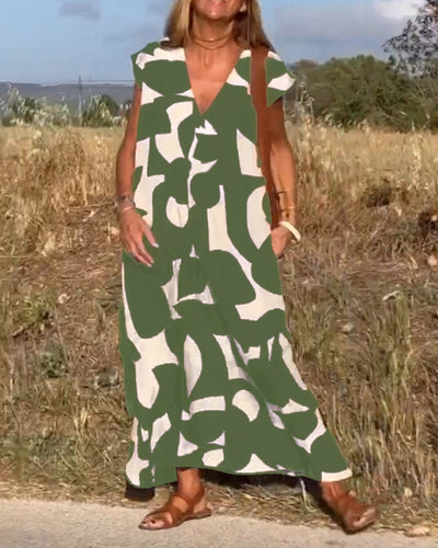 Zoey™ - Lose Bedrucktes Maxikleid – Stilvoller Komfort für Deinen Alltag