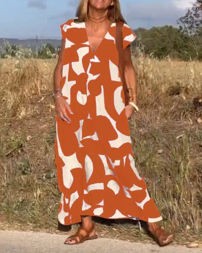 Zoey™ - Lose Bedrucktes Maxikleid – Stilvoller Komfort für Deinen Alltag