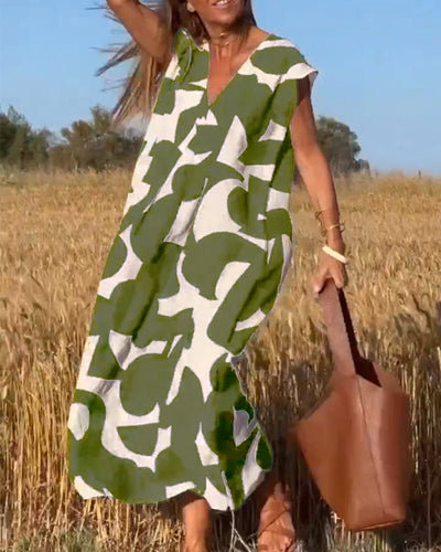 Zoey™ - Lose Bedrucktes Maxikleid – Stilvoller Komfort für Deinen Alltag