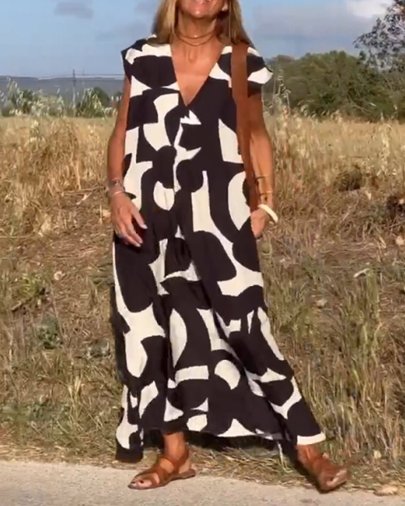 Zoey™ - Lose Bedrucktes Maxikleid – Stilvoller Komfort für Deinen Alltag