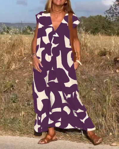 Zoey™ - Lose Bedrucktes Maxikleid – Stilvoller Komfort für Deinen Alltag