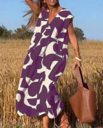Zoey™ - Lose Bedrucktes Maxikleid – Stilvoller Komfort für Deinen Alltag