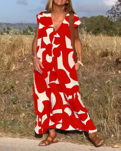 Zoey™ - Lose Bedrucktes Maxikleid – Stilvoller Komfort für Deinen Alltag