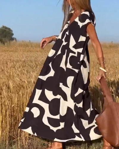 Zoey™ - Lose Bedrucktes Maxikleid – Stilvoller Komfort für Deinen Alltag