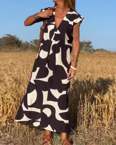 Zoey™ - Lose Bedrucktes Maxikleid – Stilvoller Komfort für Deinen Alltag