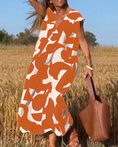 Zoey™ - Lose Bedrucktes Maxikleid – Stilvoller Komfort für Deinen Alltag