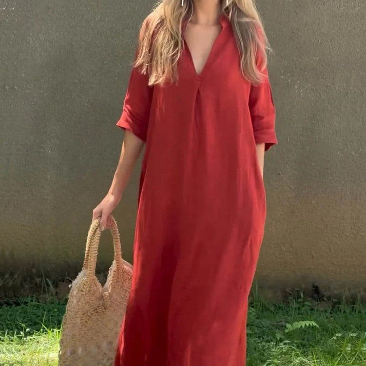 Viveka™ - Langes lockeres Kleid für elegante Leichtigkeit