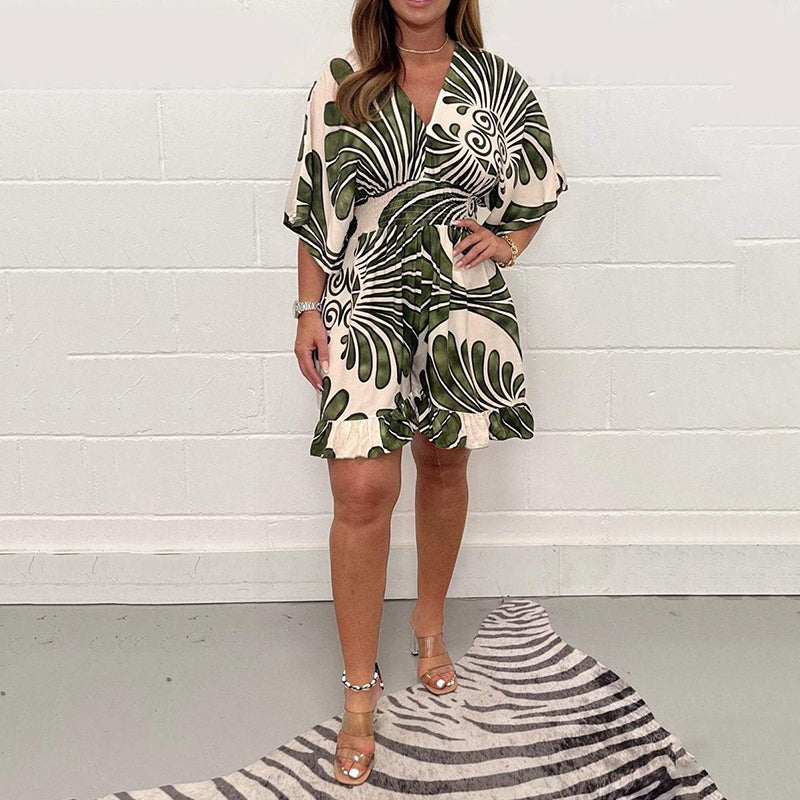Lana™ - Sommerliches Kimono-Kleid mit Rüschensaum
