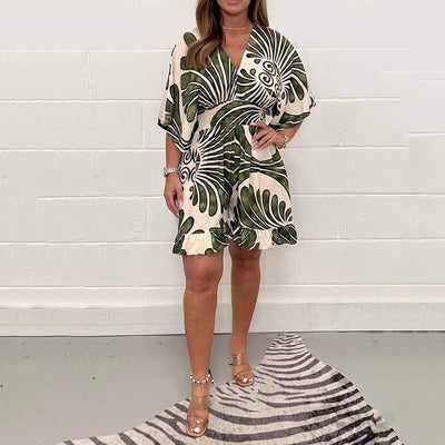 Lana™ - Sommerliches Kimono-Kleid mit Rüschensaum