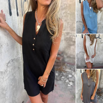 Sophia™ - Luftiges Leinenkleid mit Knopfleiste