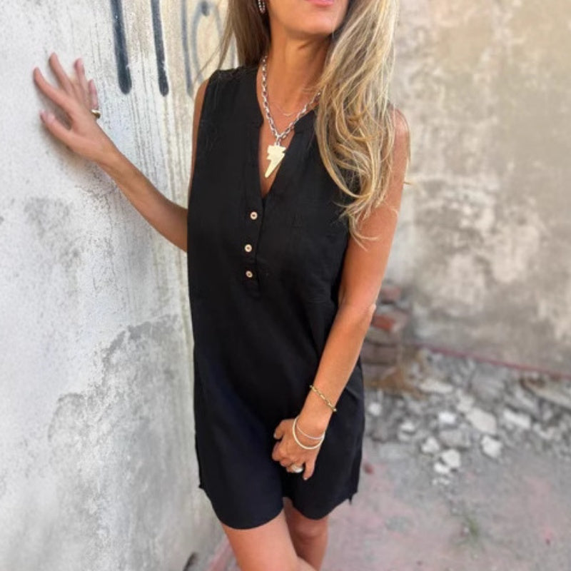 Sophia™ - Luftiges Leinenkleid mit Knopfleiste