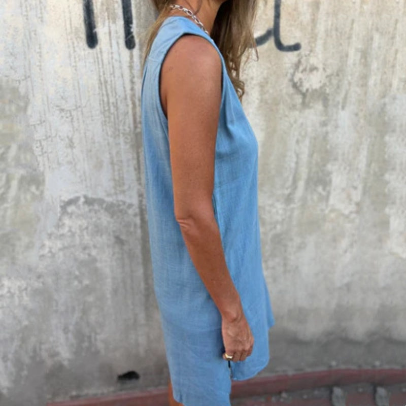 Sophia™ - Luftiges Leinenkleid mit Knopfleiste